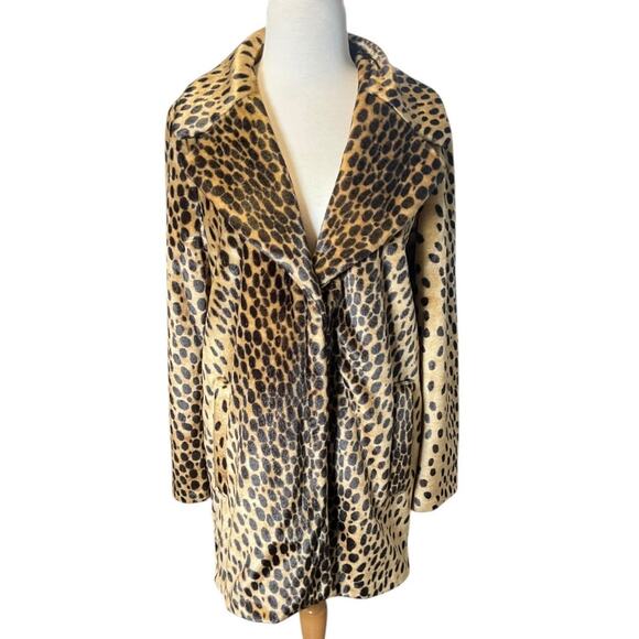 MNG Suit by Mango Leopard Faux Fur Coat – Size Small (New Without Tag) So Soft - Picture 1 of 15